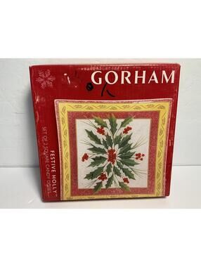 Gorham Festive Holly Glass Candy Dishes